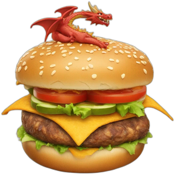 Dragon sur Burger emoji
