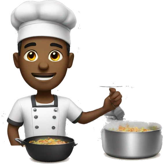 black guy cooking emoji