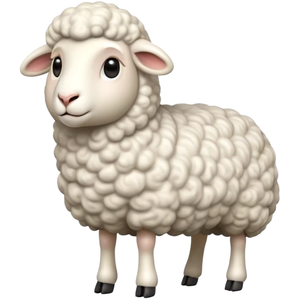 cinematic-[sheep]-realistic-full-body-standing-emoji,-tail-flicking-lazily,-head-tilted-dramatically,-curly-[white]-fur,-simplified-yet-realistic-focused-features,-highly-detailed,-glowing-with-an-almost-sarcastic-glow emoji