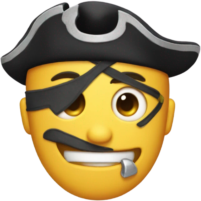 Emoji with pirate eye patch smiling emoji