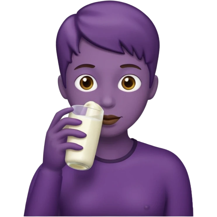 Eggplant drinking milk  emoji