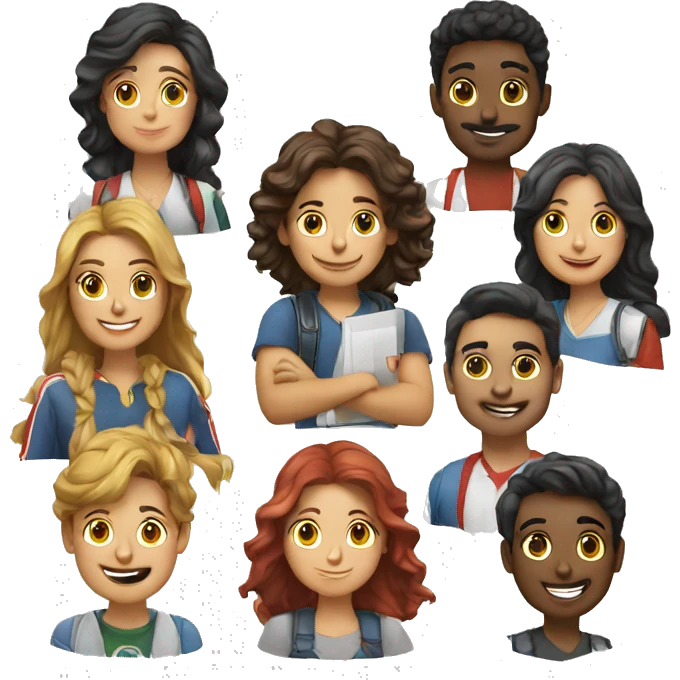 Un grupo de estudiantes de italiano  emoji