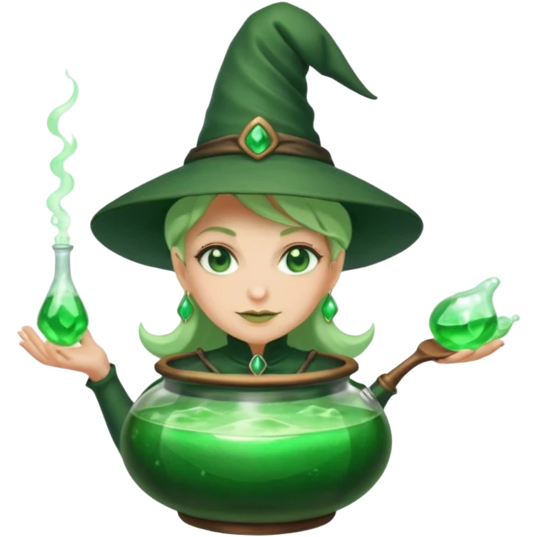 green witch cooking potion emoji