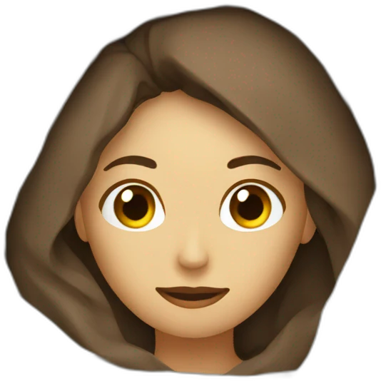 A gray folded blanket woman brown emoji