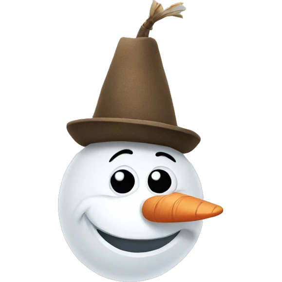 Olaf wearing hat emoji