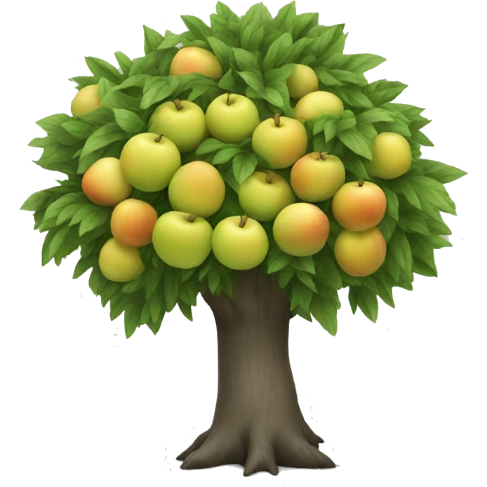 tree with white fruit emoji
