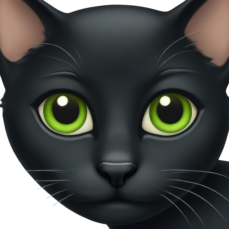 Black cat with green eyes emoji