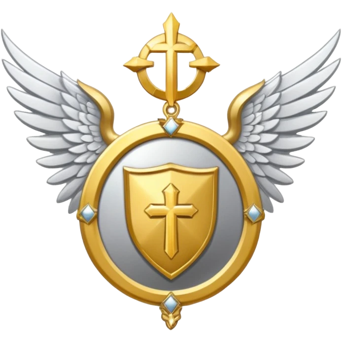 holy saint emblem with silver or white wings  emoji