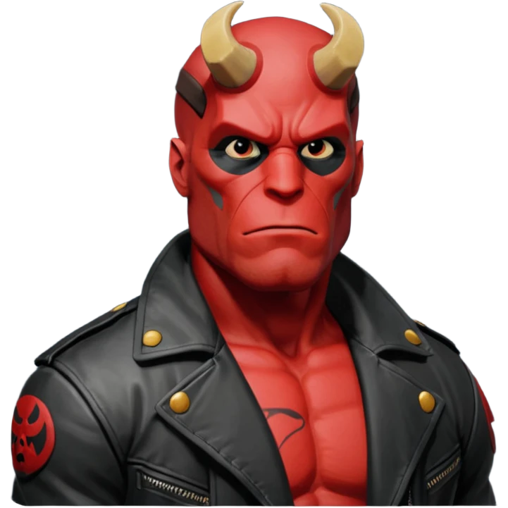 cinematic realistic portrait superhero Hellboy by Mike Mignola emoji