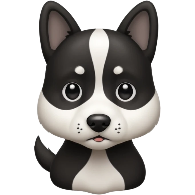 Black and white boxadore dog emoji