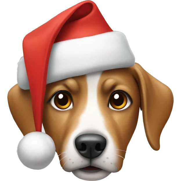 Dog wearing a Christmas hat  emoji