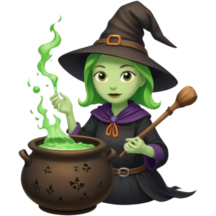 green witch cooking potion emoji