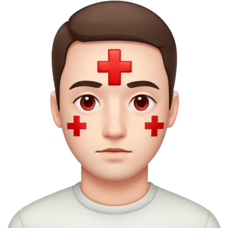 an user with a red cross on his face emoji