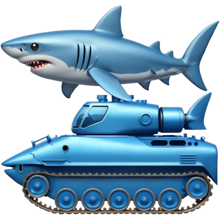A shark driving a tank emoji