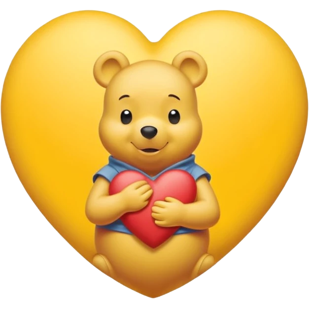winnie the pooh inside yellow heart  emoji