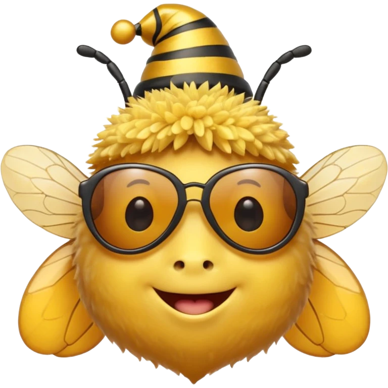bee with party hat and sunglasses emoji