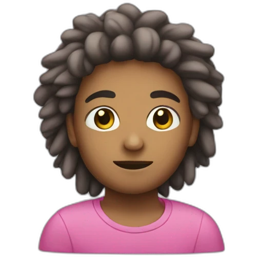 persona de color rosa con pelo rastas y dedo hacia arriba emoji