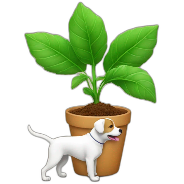 Plant being eaten by dog emoji