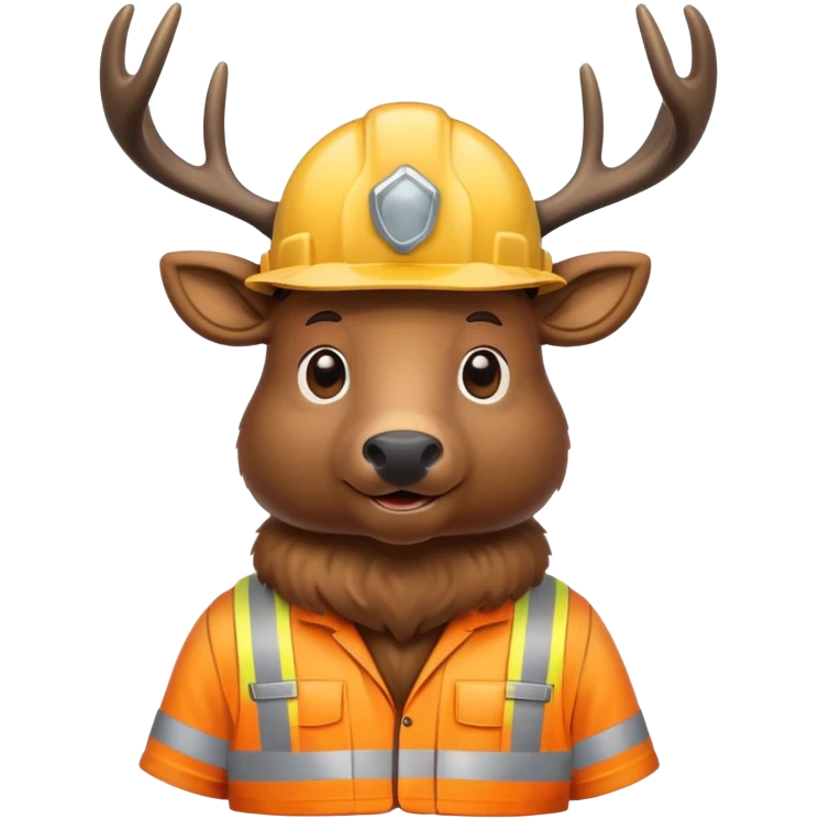 Elk with construction hat emoji