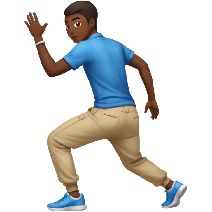 Chinese man twerking from behind angle in motion with motion blur or motion lines  emoji