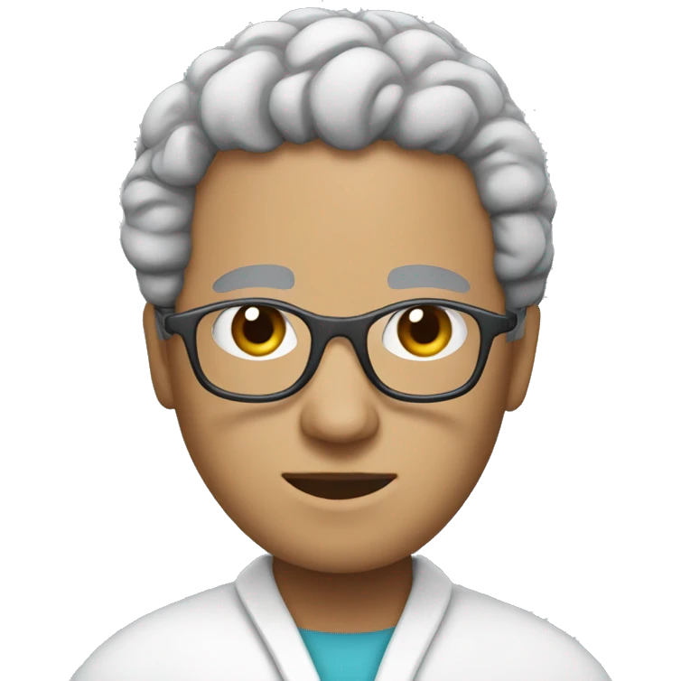 A brain doctor with glasses and a robe emoji