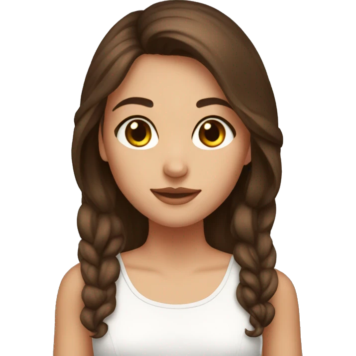 Brutnett Girl with brown hair and brown eyes  emoji