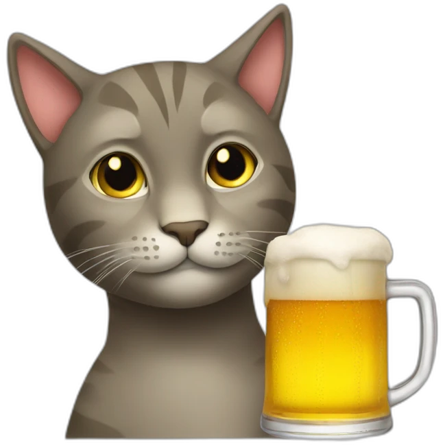 cat drinking beer emoji