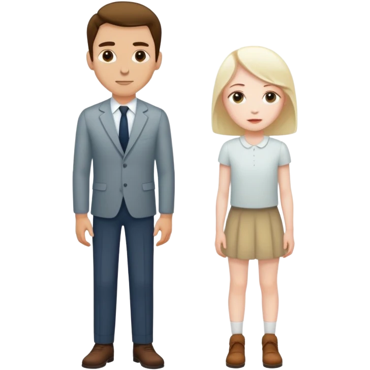 Short girl next to tall man emoji