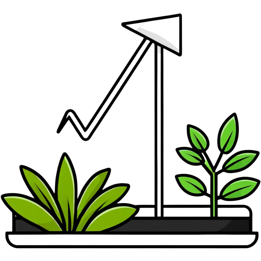 downward arrow surrounded by plants emoji