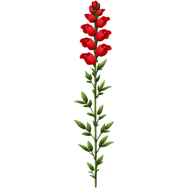 single red Snapdragon, straight stem emoji