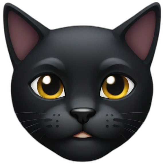 muscular black cat emoji