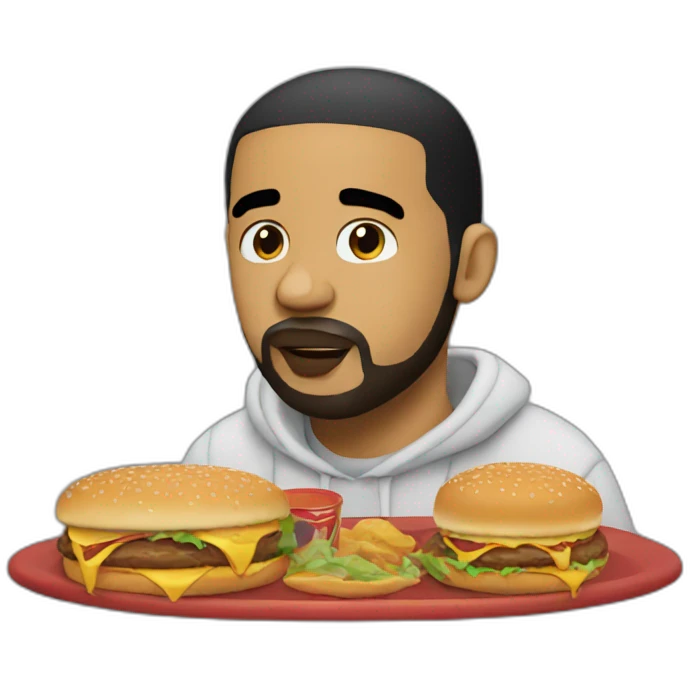 Drake who eat a burger emoji