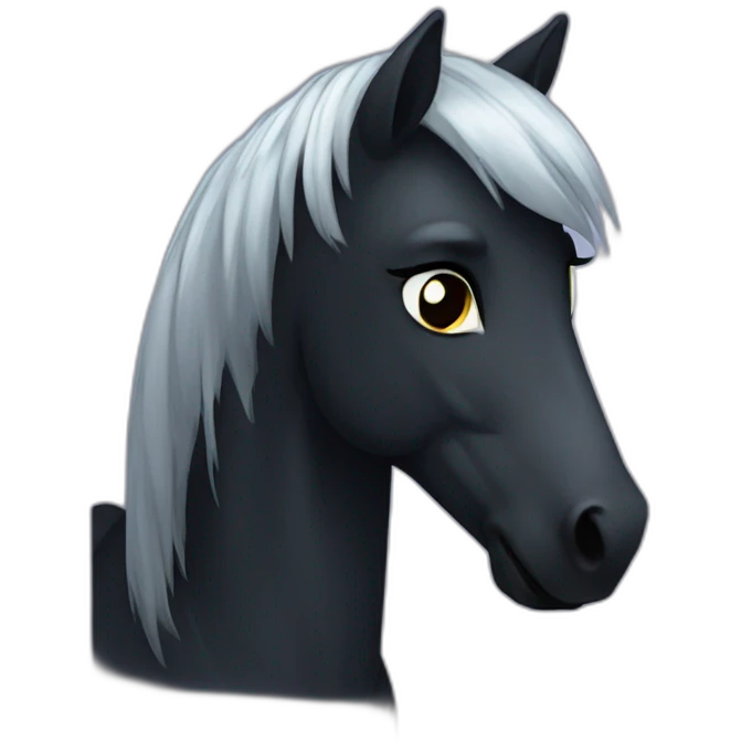 Dark poney emoji