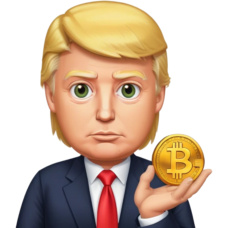 Donald trump holding bitcoin emoji