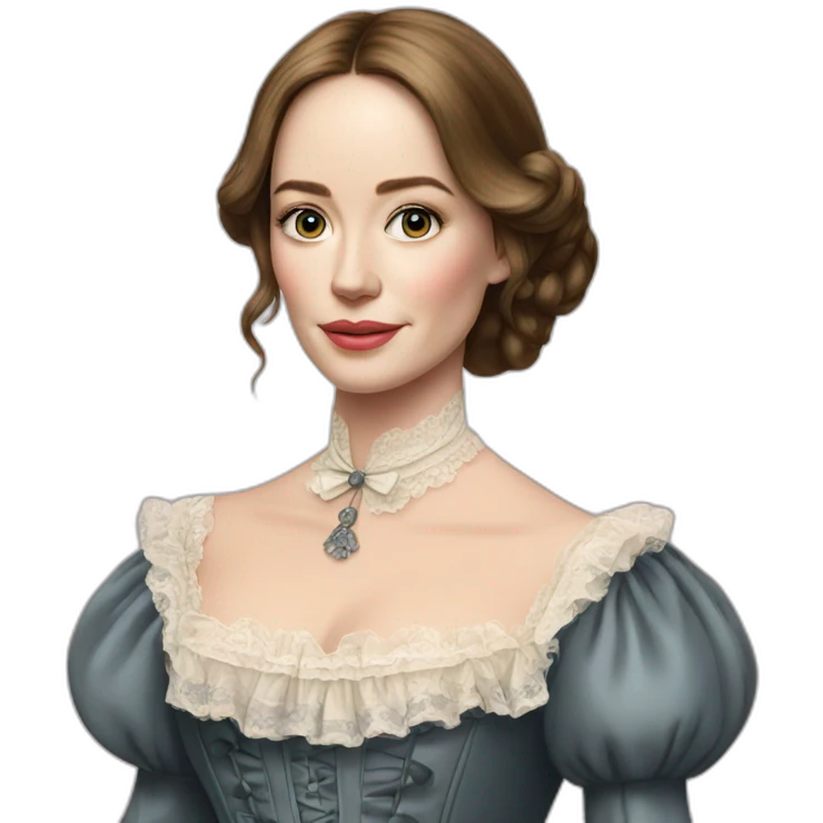 Emily Blunt in a Victorian era dress emoji