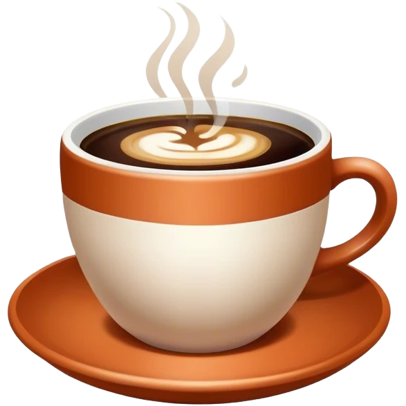 Beautiful terracotta color cup of coffee emoji