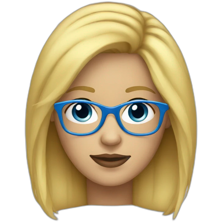 woman with blue glasses and blond hair emoji