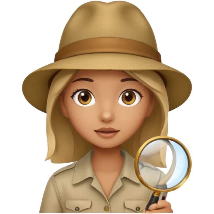 a girl with jungle and magnifying glass emoji