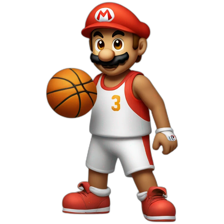 Mario doing basketball emoji