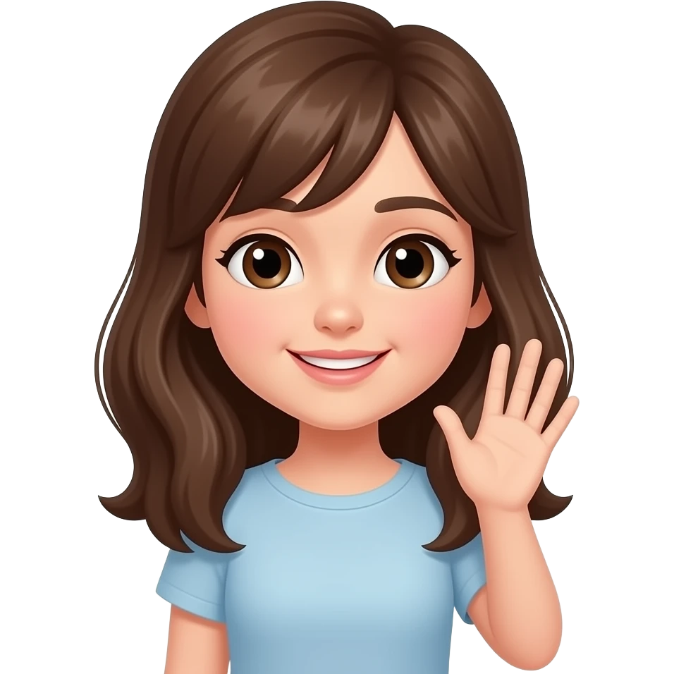 Und das mädchen mit den braunen haaren und händchen halten emoji