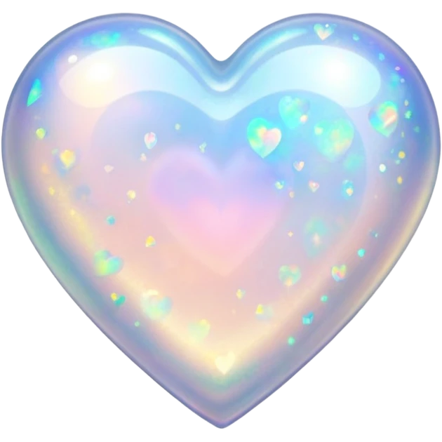 Heart shaped opal with flecks  emoji