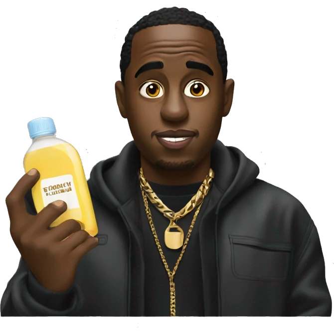 Puff Daddy holding baby oil emoji