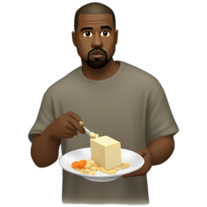 kanye west eating tofu emoji