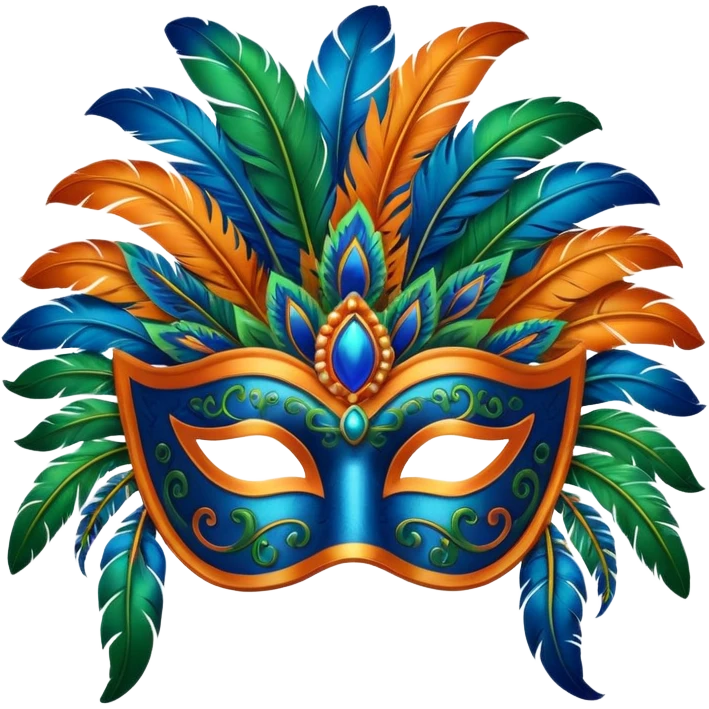carnival mas costume, blue, green and orange preferably  emoji