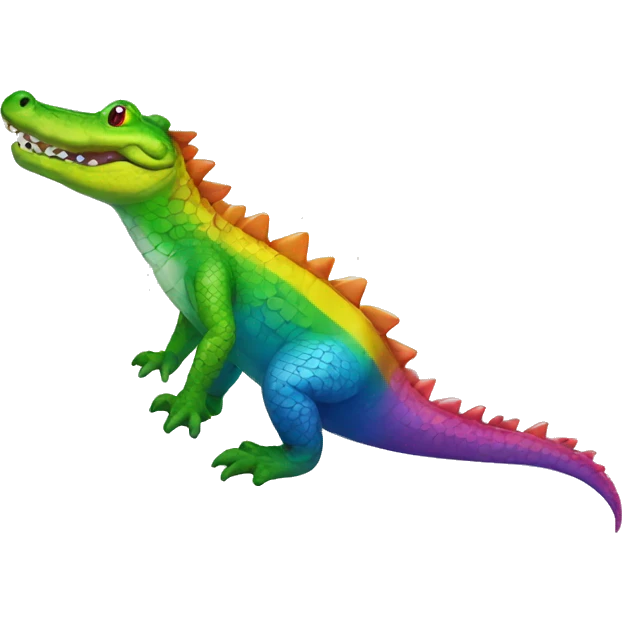 Gay rainbow alligator emoji