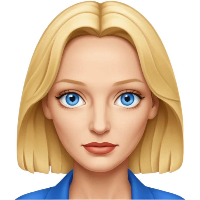 Uma Thurman with blue eyes emoji