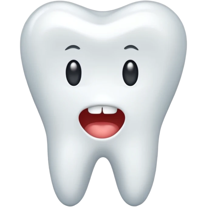 realistic tooth with no emoji like eyes and mouth emoji