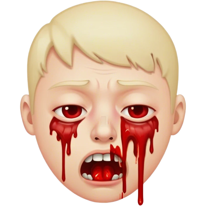 face with mouth vomiting bloody and nostril Bloody Bloody head and nose vomiting emoji