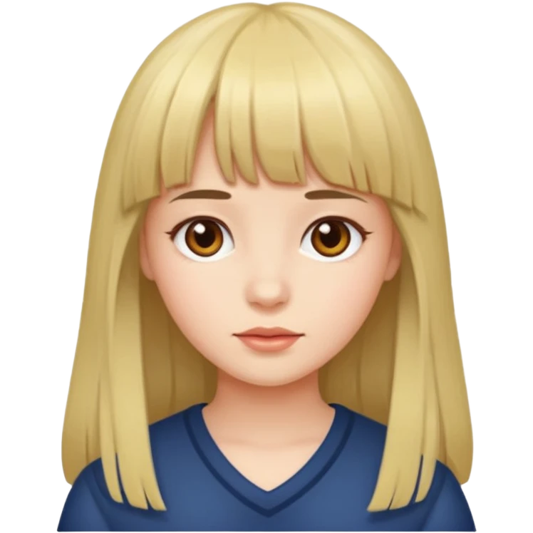 girl with bangs and long hair emoji
