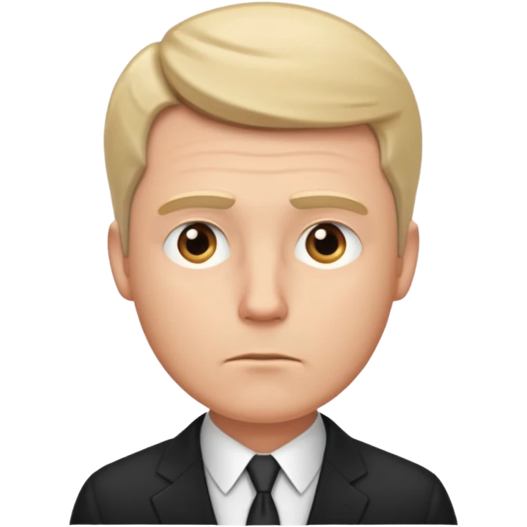 white man in formal suit in thought emoji